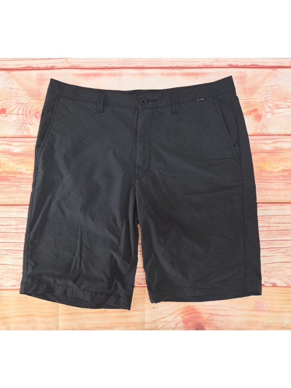 Travis Mathew Mens Black Stretch Flat-Front Casual Shorts 38